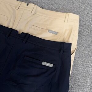 Dunning Golf Pants Men 38x28 *LOT OF 2* Khaki Navy Blue Performance Stretch
